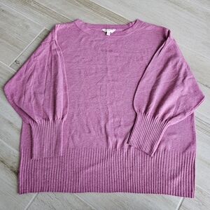 Terra & Sky Rose Pink Crewneck Long Sleeve Sweater size 2X EUC